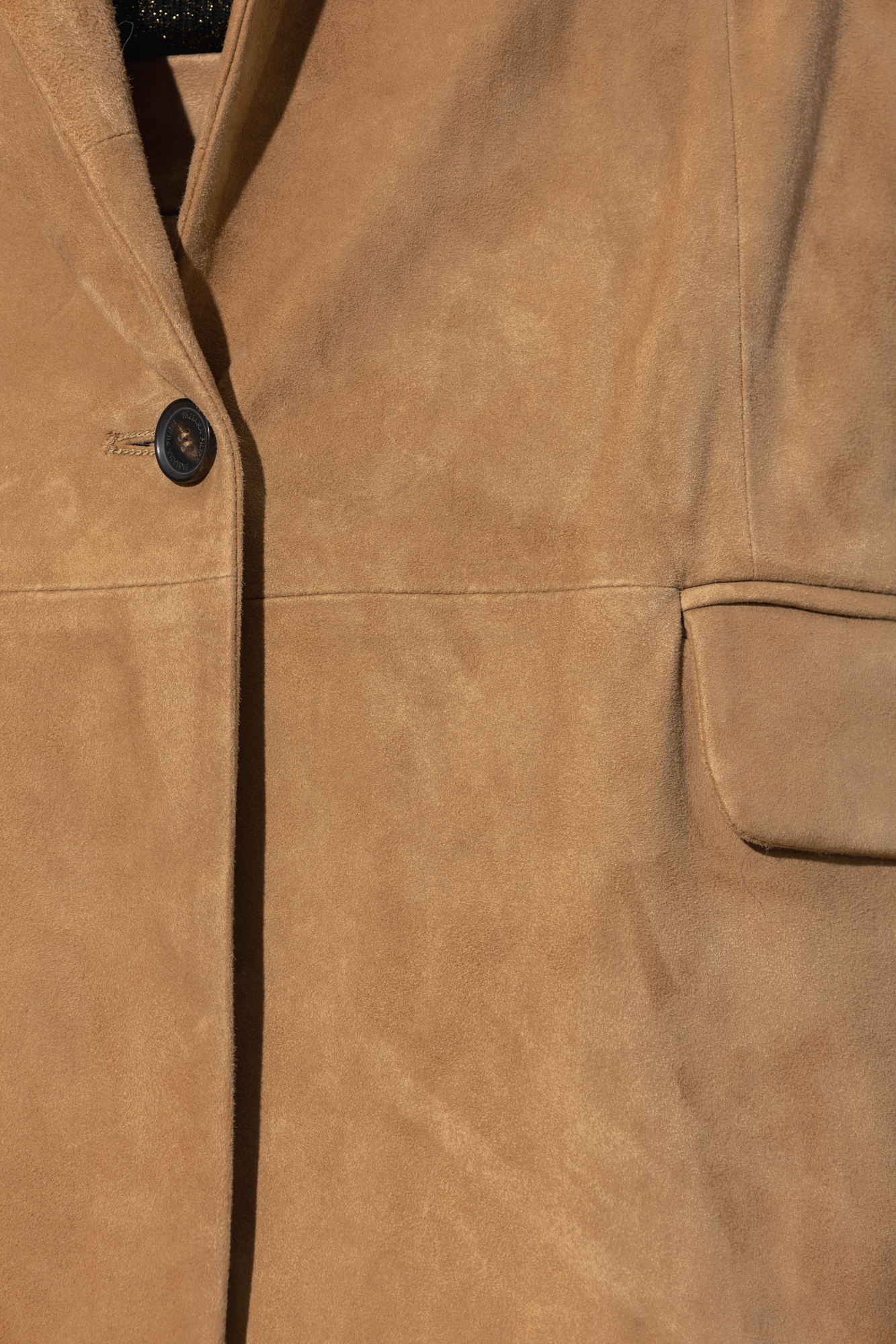 Ally Dot T-shirt - Brown Suede blazer Fabiana Filippi
